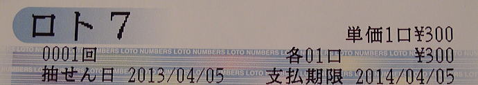 1񃍃g7 LOTO7(25N)w|[g