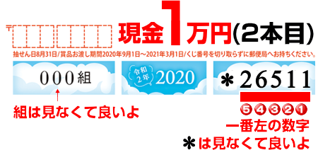 かもめ る かもめーる 当選番号の見方