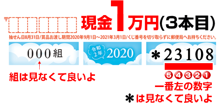 かもめ る かもめーる 当選番号の見方