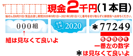 かもめ る かもめーる 当選番号の見方